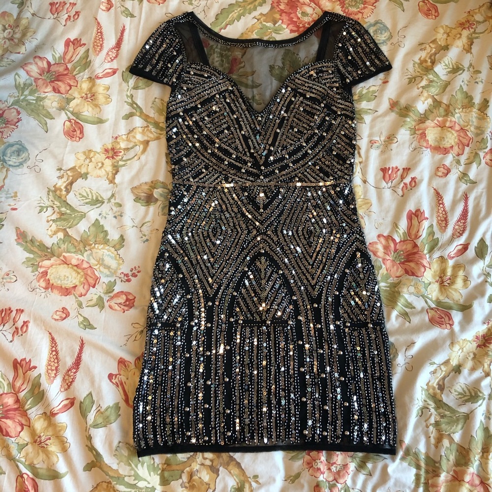 Black Sequin Dress